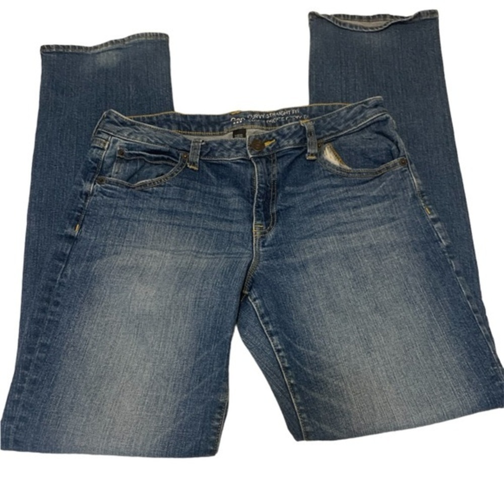 Ladies Gap Size 12 Curvy Straight Fit Denim Jeans Inseam 32